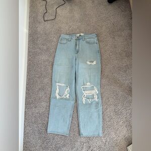 blue ripped hollister jeans